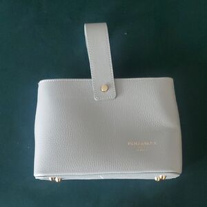 Blue Textured Leather Bag with Shoulder Strap